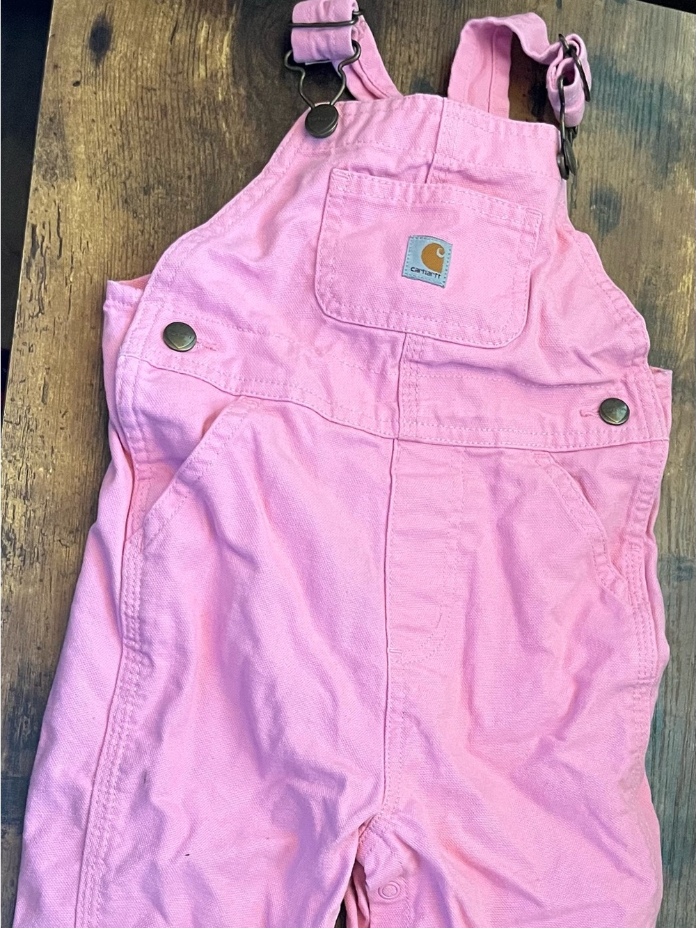 Carhartt Pink Kids' Cotton Overalls with Chest Pocket